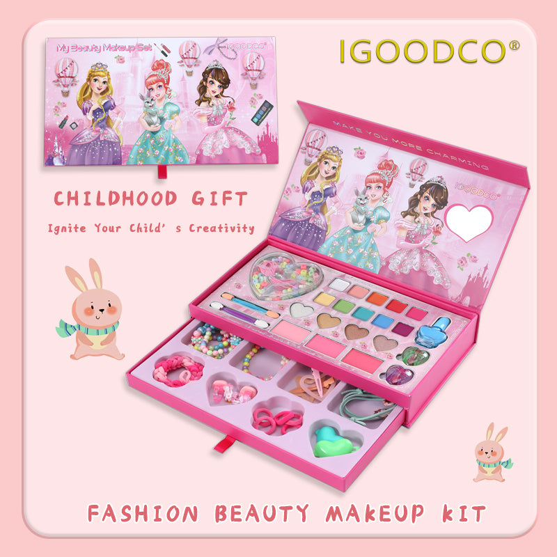 Igoodco Children's Fun Engaging Compact Beauty Makeup Set, Stage Eyeshadow Reel Decoration Cosmetic Gift Box, Ig5707-1Pc (for Children's Day, Birthday Gifting)