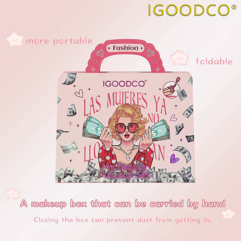 Igoodco 30-Color Kids Makeup Kit Set - Handheld Beauty Kit, Makeup Ball Cosmetic Box for 3-16 Years Old (Model Lk28589, 1Pc)