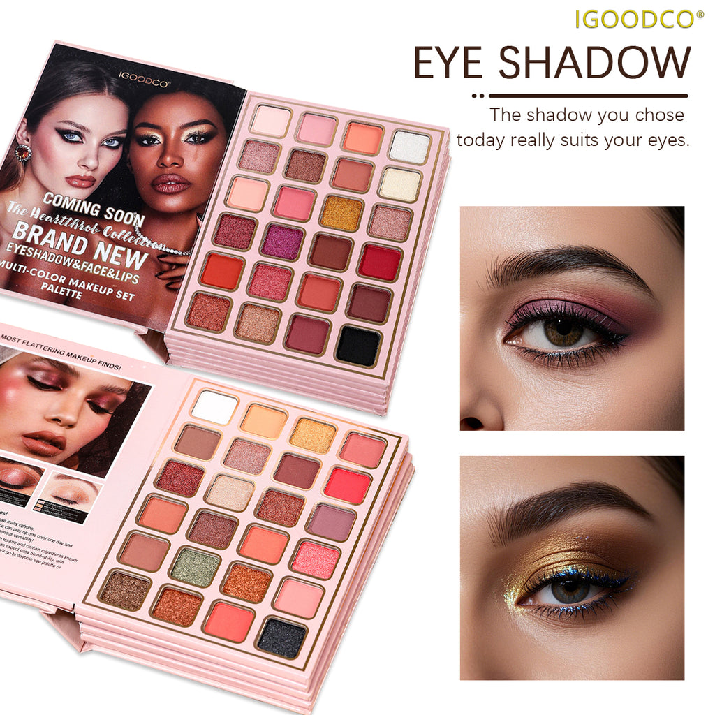 OEING 5-Page Compact Eyeshadow Palette - 78 Highly Pigmented Shades Including Glossy, Matte, Glitter Shimmer Finishes - Professional Cosmetic Pigment Makeup Palette