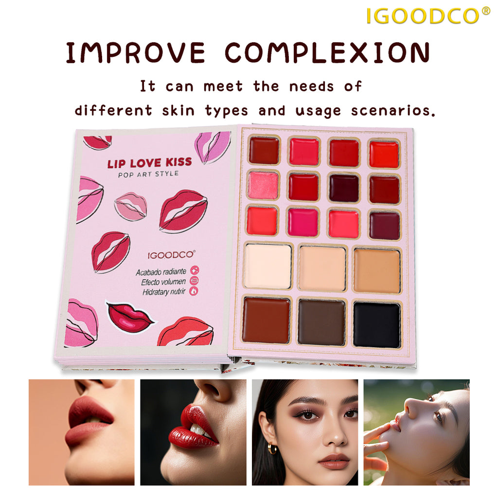 Igoodco Multi-Use Cosmetic Palette Set (IG3148, 1-Piece) – Matte Shimmer Glitter Pigment Eyeshadow, Lip Gloss, Highlighting Product for Eye Makeup
