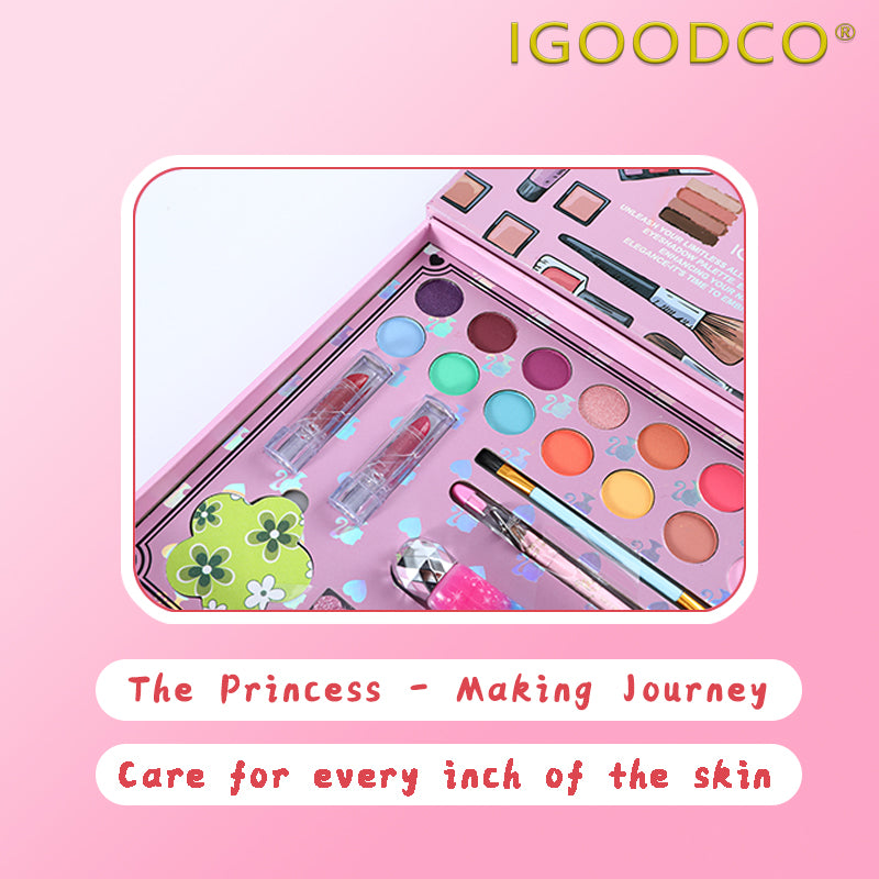 Igoodco Children's Makeup Palette Set, Cosmetics Kit for Stage Use, Ideal Birthday Gift