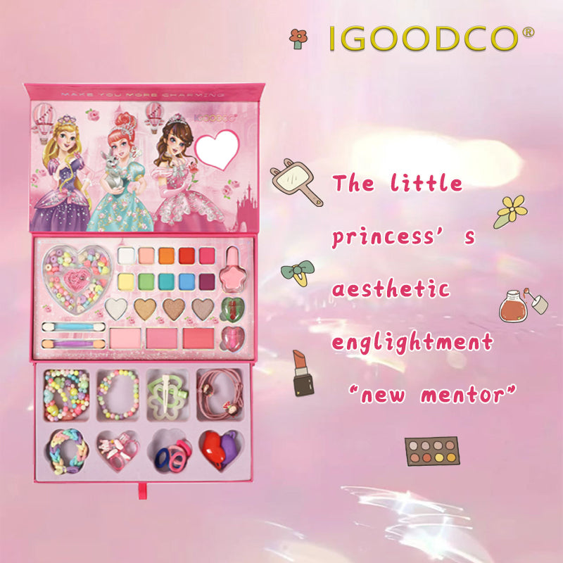 Igoodco Children's Fun Engaging Compact Beauty Makeup Set, Stage Eyeshadow Reel Decoration Cosmetic Gift Box, Ig5707-1Pc (for Children's Day, Birthday Gifting)