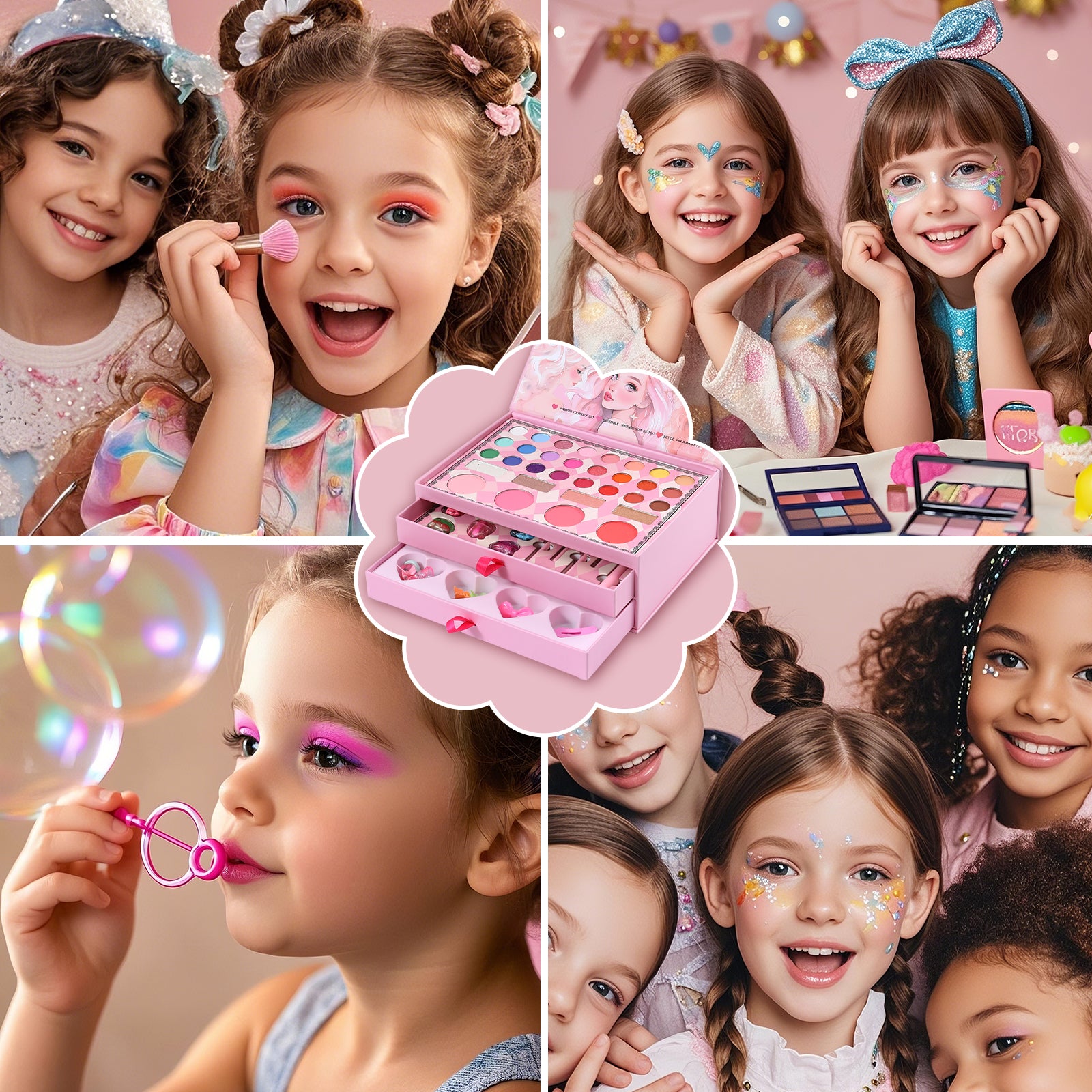 Igoodco Children's Eyeshadow Makeup Palette Set, Gift-Ready Cosmetic Ball Gift Box, Ideal for Children's Day & Birthday Gifting, Model IG3145 (1 Piece)