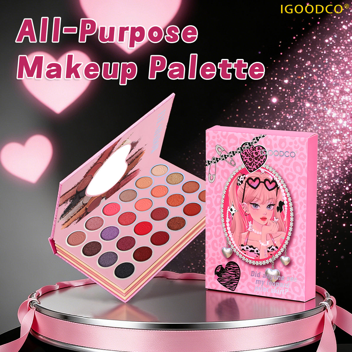 Igoodco IG5158 Women's 43-Color Dual-Textures Eyeshadow Powder Set, High-Coloring High-Gloss Makeup Kit