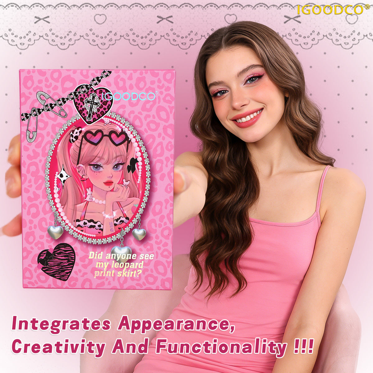 Igoodco IG5158 Women's 43-Color Dual-Textures Eyeshadow Powder Set, High-Coloring High-Gloss Makeup Kit