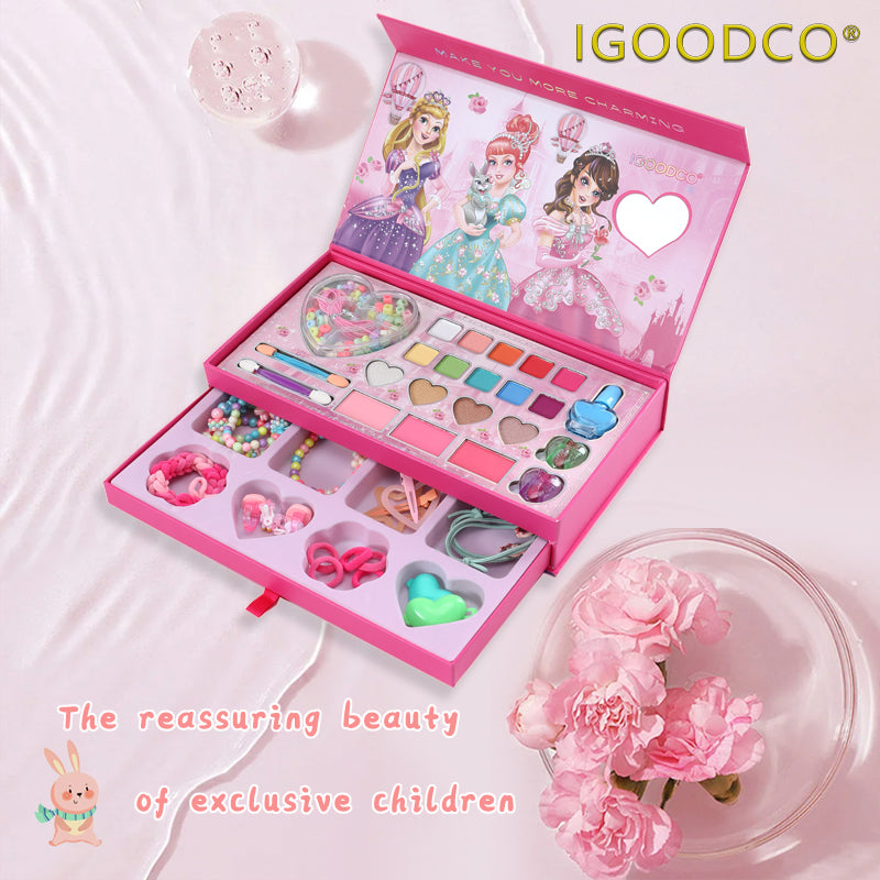 Igoodco Children's Fun Engaging Compact Beauty Makeup Set, Stage Eyeshadow Reel Decoration Cosmetic Gift Box, Ig5707-1Pc (for Children's Day, Birthday Gifting)